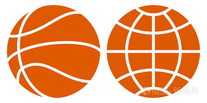 抽象剪影篮球球和地球的例证
